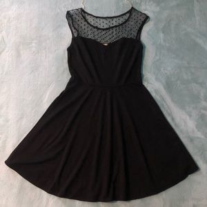 One Clothing fit and flare sweetheart mesh dress